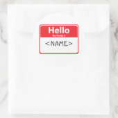 赤 Hello My Name is , <NAME> ラウンドシール (バッグ)