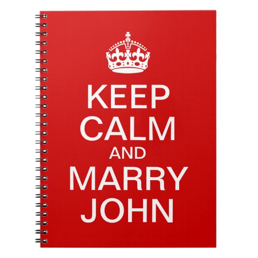 赤 Keep Calm and Marry 花婿 ノートブック (正面)