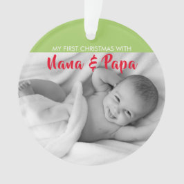 赤| NanaとPapaとの初めてのクリスマス|写真 オーナメント