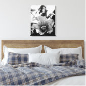 赤 vein アブチロン 花 ブラック&ホワイト 写真 キャンバスプリント (インサイチュ (寝室))