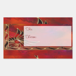 赤As the Flame Giftラベルシール 長方形シール