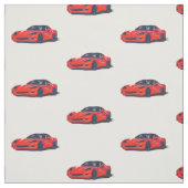 赤C6コルベット手描きスケッチ生地 ファブリック (見本)