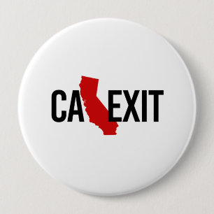 赤Calexit -カリフォルニア出口- - 缶バッジ