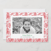 赤Chinoiserieクリスマスフォトカード シーズンカード (正面)