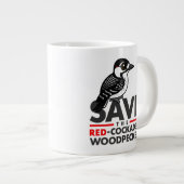 赤cockadedキツツキを救って下さい ジャンボコーヒーマグカップ (正面右)