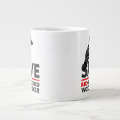 赤cockadedキツツキを救って下さい ジャンボコーヒーマグカップ (正面)