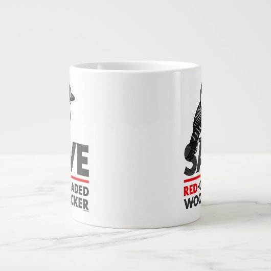 赤cockadedキツツキを救って下さい ジャンボコーヒーマグカップ (正面)