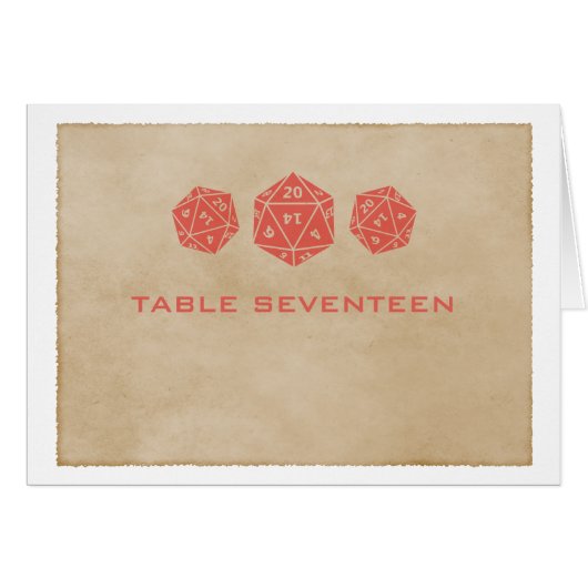 赤D20グランジサイコロゲーマーテーブル番号カード (正面横)