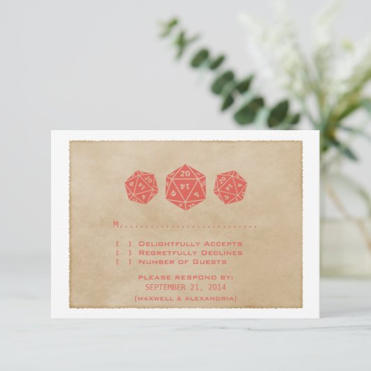 赤D20グランジサイコロゲーマー応答カード 出欠カード (スタンド正面)