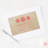 赤D20グランジサイコロゲーマー日付ステッカーを保存 長方形シール (封筒)