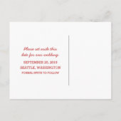 赤D20サイコロ日付はがきを保存 案内ポストカード (裏面)