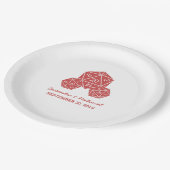 赤D20サイコロ結婚の紙プレート ペーパープレート (アングル)