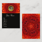 赤DAHLIA MONOGRAM、AGATE灰色の黒い黄色 名刺 (正面/裏面)