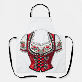 赤Dirndlトップフォークフェスティバル エプロン