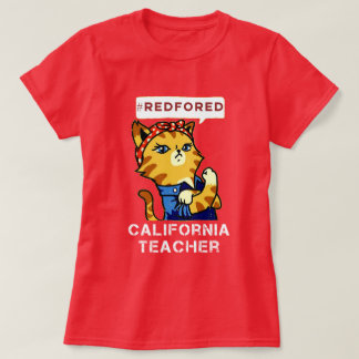 赤Ed Tシャツはカリフォルニアの先生をサポート Tシャツ