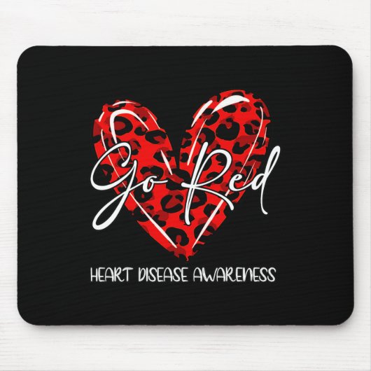 赤for子宮ハート病認識度月レオパ マウスパッド (正面)