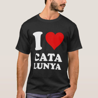 赤He I Love Catalunya Tシャツ