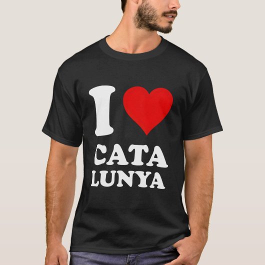 赤He I Love Catalunya Tシャツ (正面)