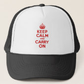 赤Keep Calm and Carry On キャップ (正面)