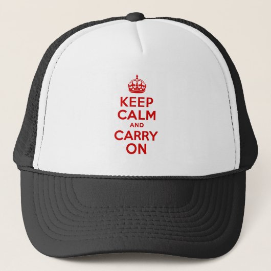 赤Keep Calm and Carry On キャップ (正面)