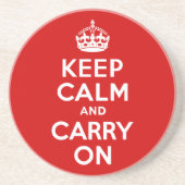 赤Keep Calm and Carry On コースター (正面)
