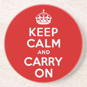 赤Keep Calm and Carry On コースター