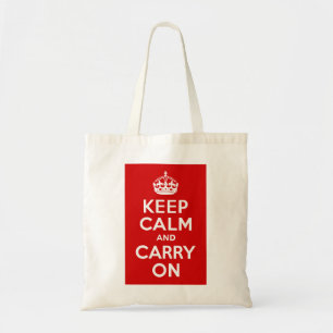 赤Keep Calm and Carry On トートバッグ