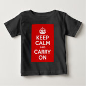 赤Keep Calm and Carry On ベビーTシャツ (正面)