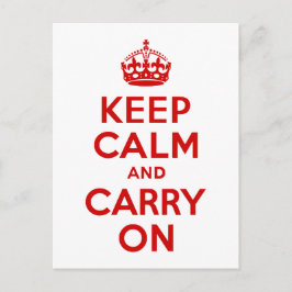 赤Keep Calm and Carry On ポストカード