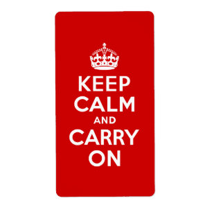 赤Keep Calm and Carry On ラベル