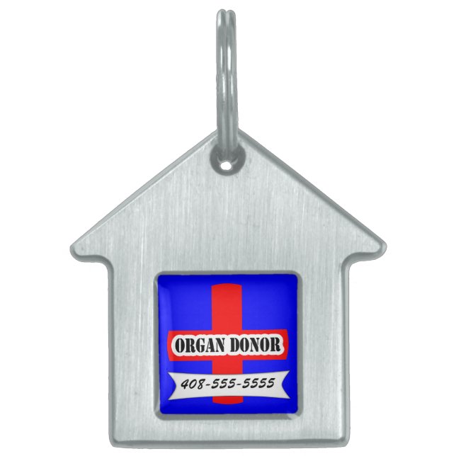 赤Medic警告オルガンドナーペット名テンプレートペット ペットネームタグ (正面)