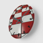 赤N白色ヴィンテージ時計 ラウンド壁時計 (傾斜)