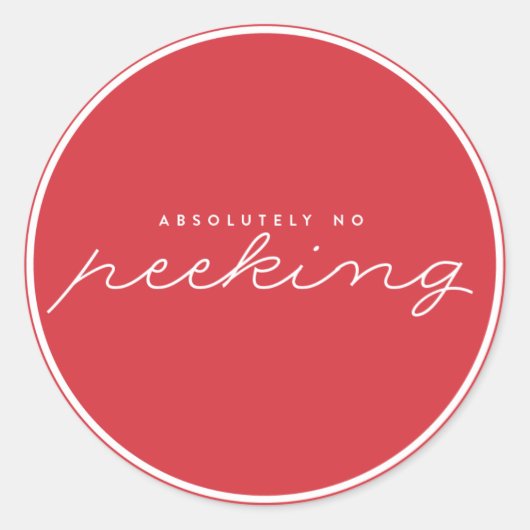 赤Noピークのクリスマスステッカー ラウンドシール (正面)