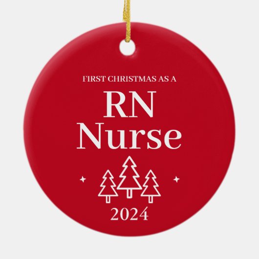 赤RNナース初めてのクリスマス セラミックオーナメント (裏面)