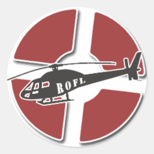 赤RoFLカッターステッカー ラウンドシール (正面)