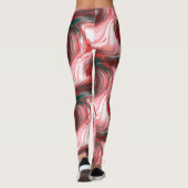 赤S字型ブラシストロークとクリーミーなピンクガラスT レギンス (裏面)