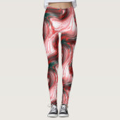 赤S字型ブラシストロークとクリーミーなピンクガラスT レギンス (正面)