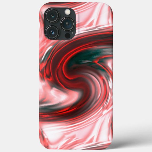 赤S字型ブラシストロークとクリーミーなピンクガラスT Case-Mate iPhoneケース (裏面)