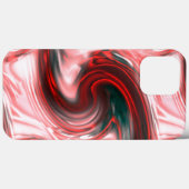 赤S字型ブラシストロークとクリーミーなピンクガラスT Case-Mate iPhoneケース (裏面 (横))