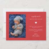 赤So非常に休日メリーベビー写真の発表 案内状 (裏面)