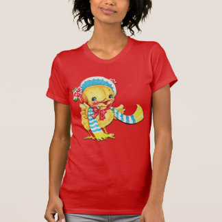 赤Tシャツの可愛いイースターシック Tシャツ