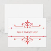 赤V2飾りファンシーテーブル番号はがき ポストカード (正面/裏面)