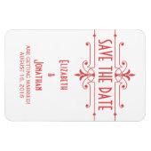 赤v2飾ファンシーり日付磁石を保存 マグネット (横)