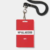 赤VIPアクセス識別VIPラウンジ バッジ (裏面（ネックストラップ付）)