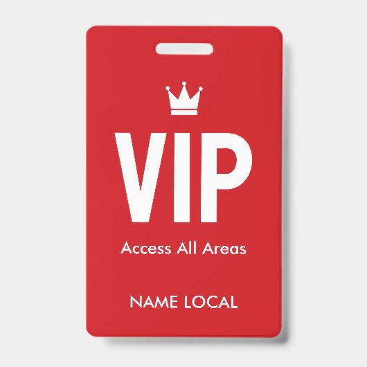 赤VIPアクセス識別VIPラウンジ バッジ (正面)