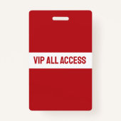赤VIPバックステージすべてのアクセスパスIDバッジ バッジ (裏面)
