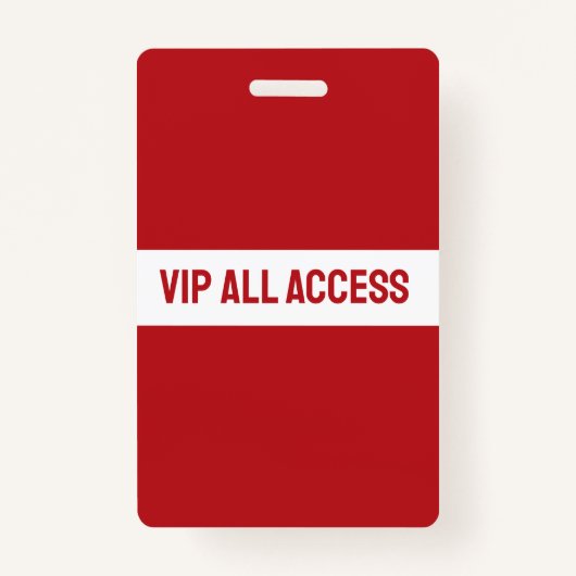 赤VIPバックステージすべてのアクセスパスIDバッジ バッジ (裏面)