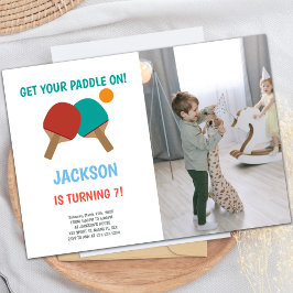 赤vs緑ピンポン誕生日招待状写真 招待状