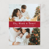 赤What A Year Holidayはがき ポストカード (正面)