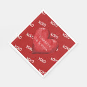 赤XOXOハート結婚ズ スタンダードランチョンナプキン (角)